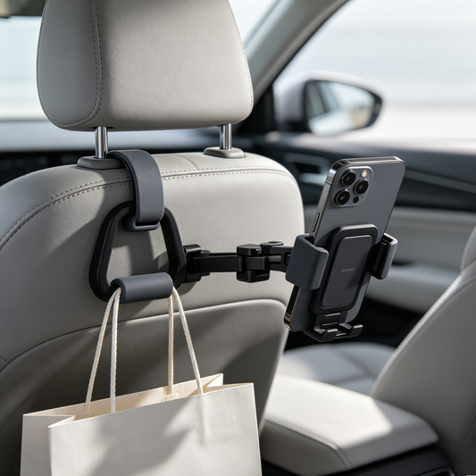 Marvuni Multi-Functional Car Seat Back Hook and Phone Holder