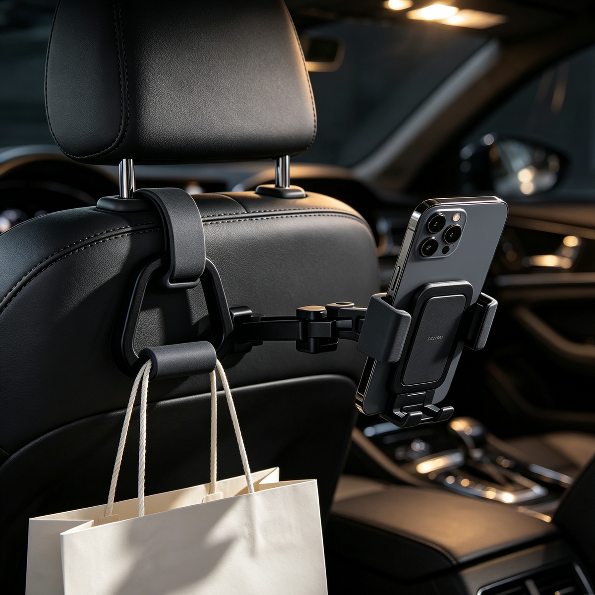 Marvuni Multi-Functional Car Seat Back Hook and Phone Holder